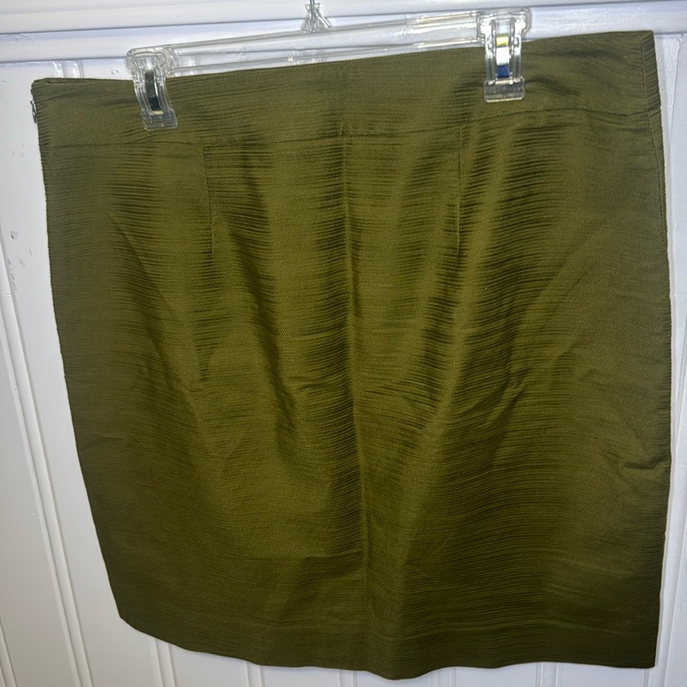 Green Knee Length Ann Taylor Factory Skirt - Size 14 - Picture 7 of 7